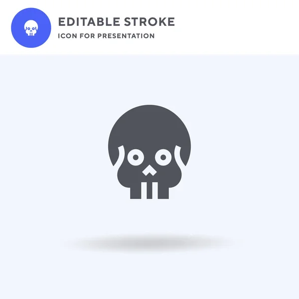 아이콘 Skull Icon Vector 흰색에 삽화를 채웠다 발표를 아이콘 — 스톡 벡터