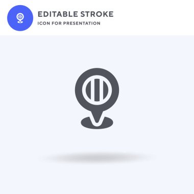 Yer tutucu simgesi vektörü, düz tabela, beyaz üzerine izole edilmiş katı resim, logo illüstrasyonu. Sunum için yer tutucu simgesi.