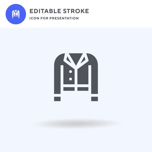 Vector Icono Chaqueta Signo Plano Lleno Pictograma Sólido Aislado Blanco — Vector de stock