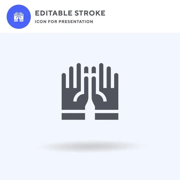 Handschoenen Icoon Vector Gevuld Plat Teken Solide Pictogram Geïsoleerd Wit — Stockvector