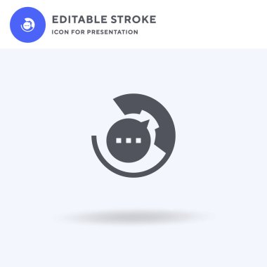 Müşteri hizmetleri ikon vektörü, düz tabela, beyaz üzerine izole edilmiş katı resim, logo illüstrasyonu. Sunum için Müşteri Hizmeti simgesi.