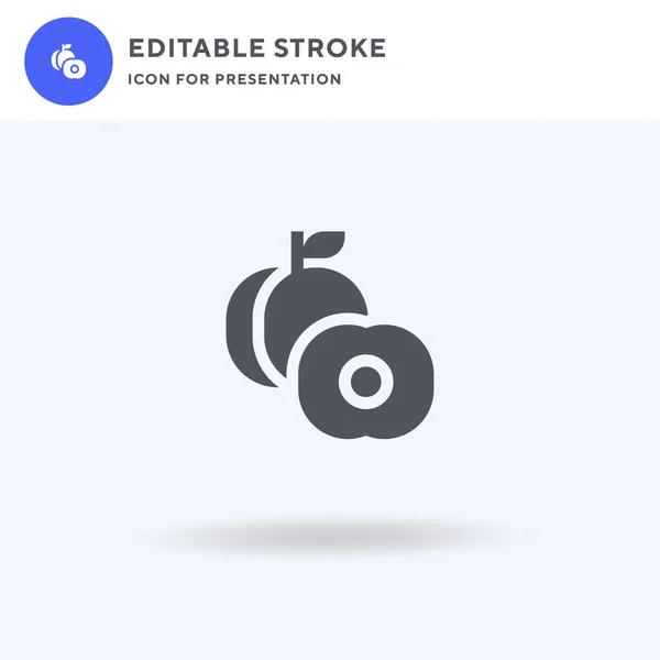 Apricot Icoon Vector Gevulde Vlakke Teken Solide Pictogram Geïsoleerd Wit — Stockvector