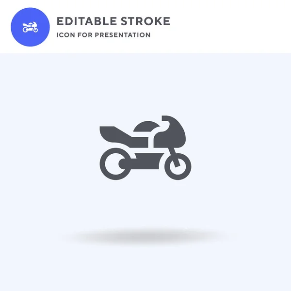 Motorcykel Ikon Vektor Fylld Platt Skylt Fast Piktogram Isolerad Vitt — Stock vektor