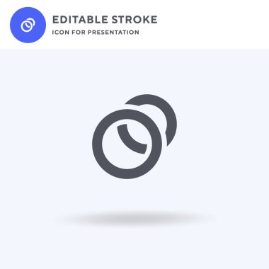 Parlak simge vektörü, düz tabela, beyaz üzerine izole edilmiş katı piktogram, logo illüstrasyonu. Sunum için parlaklık simgesi.