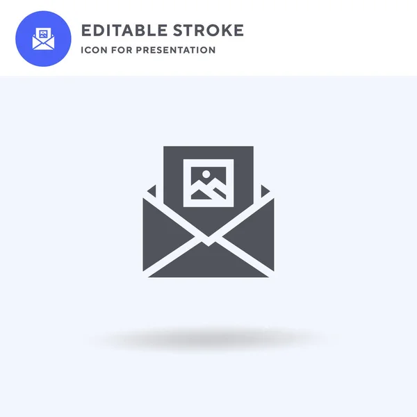 Vektor Emailové Ikony Vyplněný Plochý Znak Solidní Piktogram Izolovaný Bílém — Stockový vektor