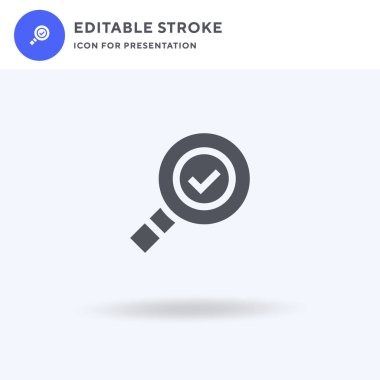 Arama simgesi vektörü, düz tabela, beyaz üzerine izole edilmiş katı resim, logo illüstrasyonu. Sunum için arama simgesi.