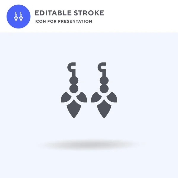 Earrings Icon Vector Filled Flat Sign Solid Pictogram Isolated White — Stock Vector