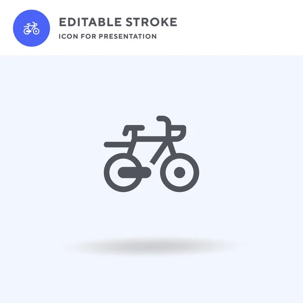 Cykelikon Vektor Fylld Platt Skylt Fast Piktogram Isolerad Vitt Logotyp — Stock vektor