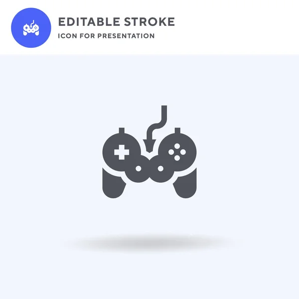 Gamepad Icoon Vector Gevuld Plat Teken Solide Pictogram Geïsoleerd Wit — Stockvector