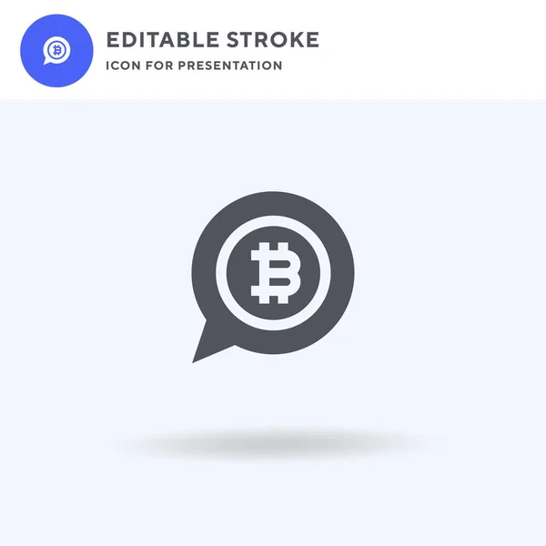 Bitcoin Vector Icono Signo Plano Lleno Pictograma Sólido Aislado Blanco — Archivo Imágenes Vectoriales