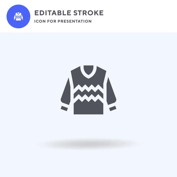 Sweater Icon Vector Filled Flat Sign Solid Pictogram Isolated White - Stok Vektor