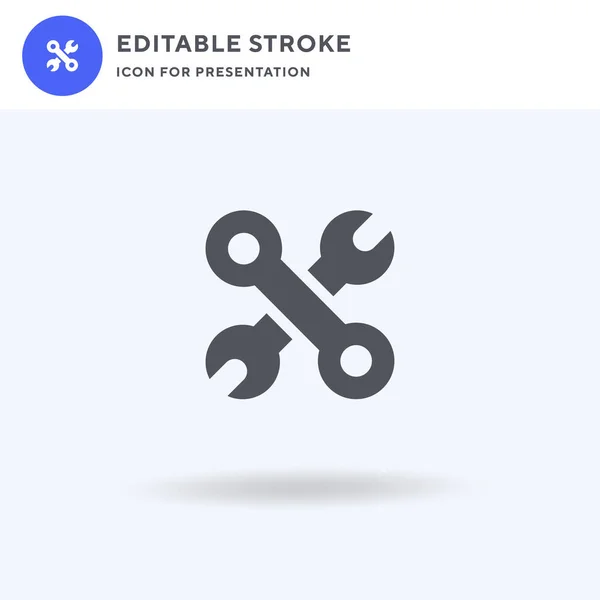 Wrench Icon Vector Gevuld Plat Bord Solide Pictogram Geïsoleerd Wit — Stockvector