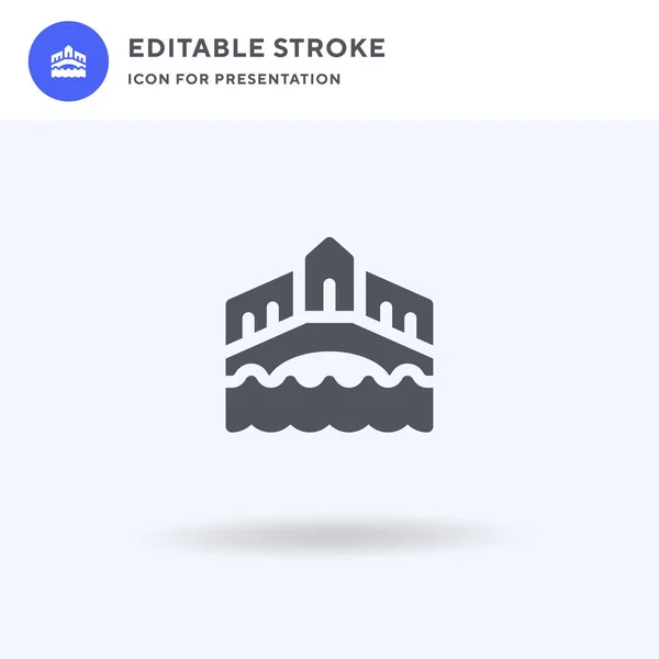 Rialto Bridge Icoon Vector Gevuld Plat Bord Solide Pictogram Geïsoleerd — Stockvector