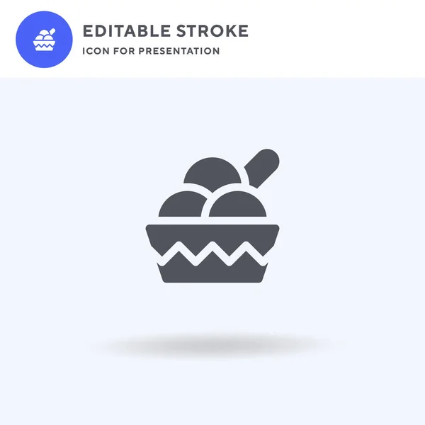 Icono de helado vector, signo plano lleno, pictograma sólido aislado en blanco, ilustración del logotipo. Icono de helado para la presentación. — Vector de stock