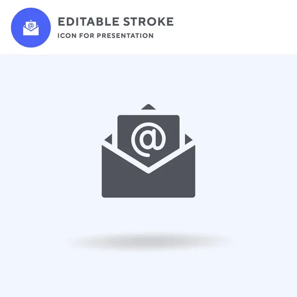 Vetor de ícone de e-mail, sinal plano preenchido, pictograma sólido isolado em branco, ilustração do logotipo. Ícone de email para apresentação. — Vetor de Stock