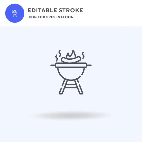 Grill-Icon-Vektor, gefülltes flaches Schild, solides Piktogramm auf weiß isoliert, Logo-Illustration. Grill-Symbol zur Präsentation. — Stockvektor