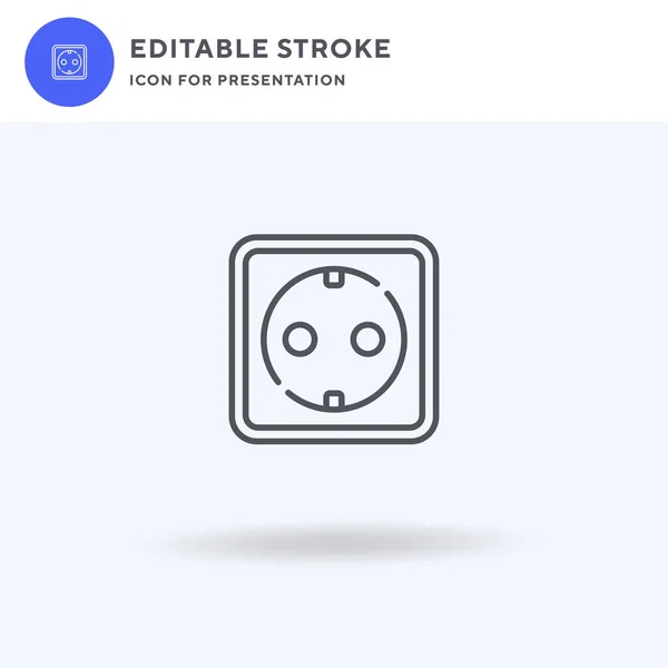 Electric Socket icon vector, filled flat sign, solid pictogram isolated on white, logo illustration. Electric Socket icon for presentation. — Stock Vector