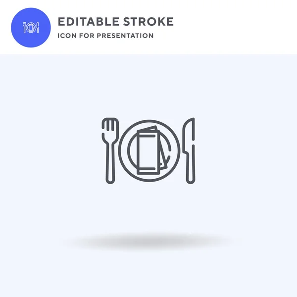 Plate icon vector, segno piatto pieno, pittogramma solido isolato su bianco, illustrazione logo. Icona piastra per presentazione. — Vettoriale Stock