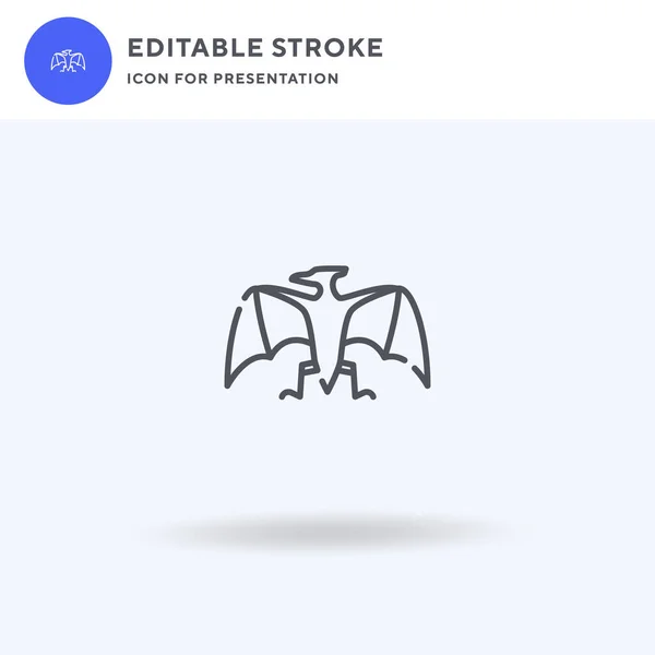 Vector ícone Pteranodon, sinal plano preenchido, pictograma sólido isolado em branco, ilustração logotipo. Ícone Pteranodon para apresentação. — Vetor de Stock