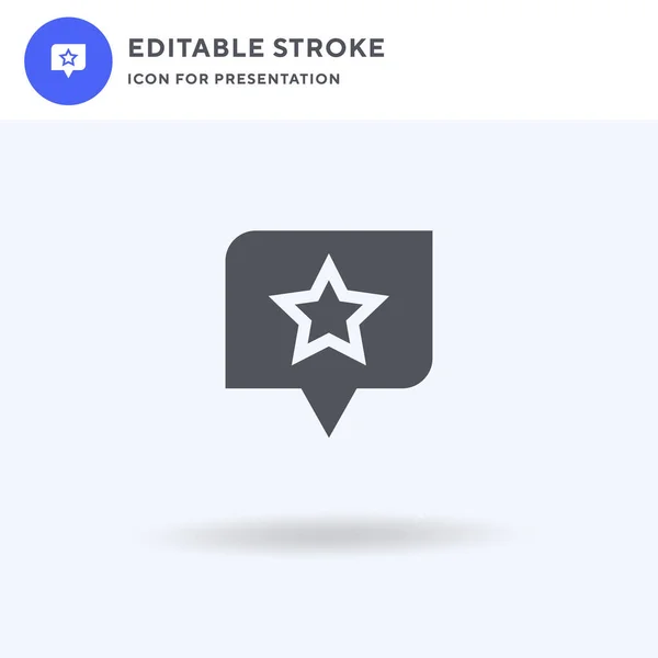 Vector Icono Estrella Signo Plano Lleno Pictograma Sólido Aislado Blanco — Vector de stock