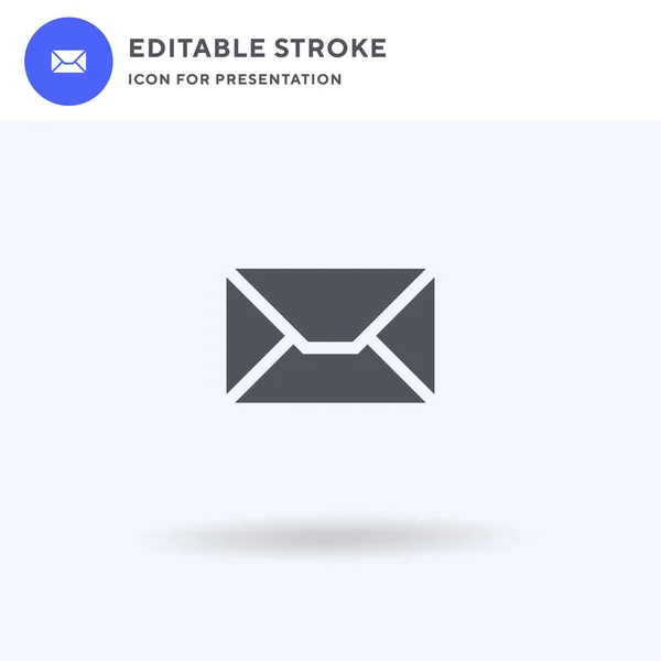 Vector Icono Correo Signo Plano Lleno Pictograma Sólido Aislado Blanco — Vector de stock