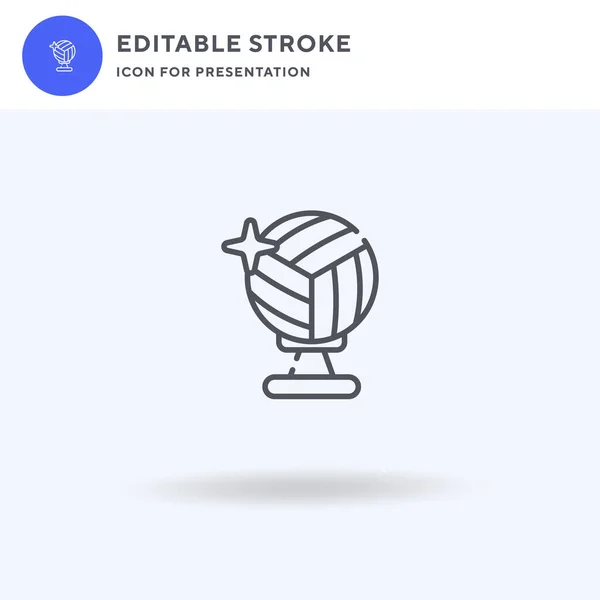 Vetor de ícone de vôlei, sinal plano preenchido, pictograma sólido isolado em branco, ilustração do logotipo. Ícone de vôlei para apresentação. —  Vetores de Stock