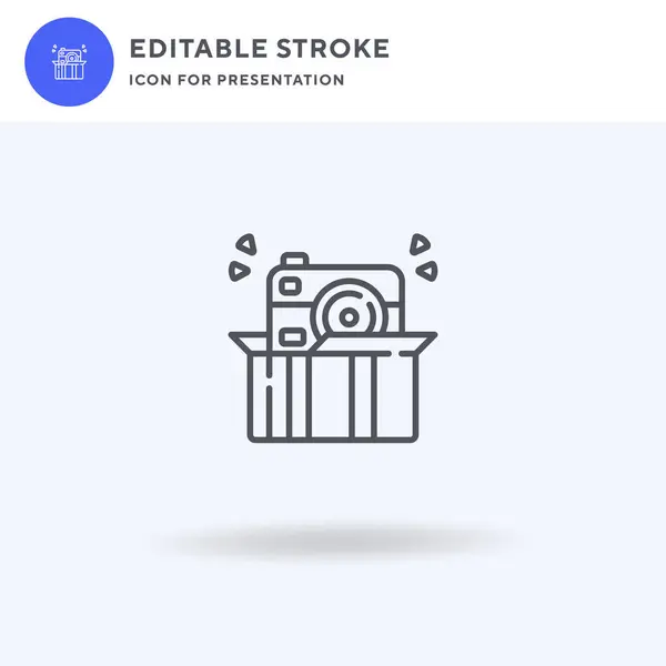 Vector de icono de regalo, signo plano lleno, pictograma sólido aislado en blanco, ilustración del logotipo. Icono de regalo para presentación. — Vector de stock