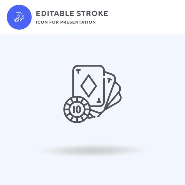 Vetor de ícone de cartas de poker, sinal plano cheio, pictograma sólido isolado em branco, ilustração do logotipo. Ícone de cartas de poker para apresentação. —  Vetores de Stock