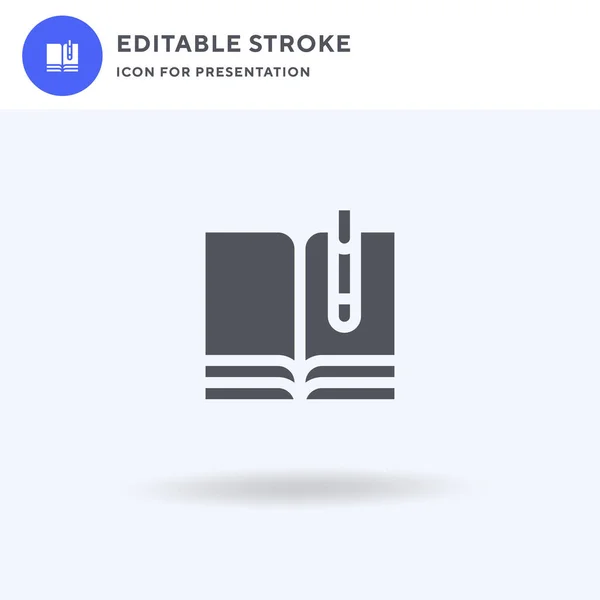 Boek Icoon Vector Gevulde Vlakke Teken Solide Pictogram Geïsoleerd Wit — Stockvector