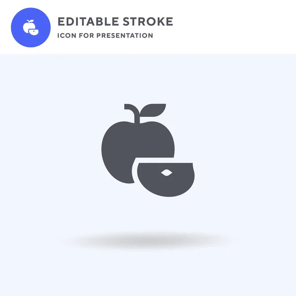 Icono Apple Vector Lleno Signo Plano Pictograma Sólido Aislado Blanco — Vector de stock