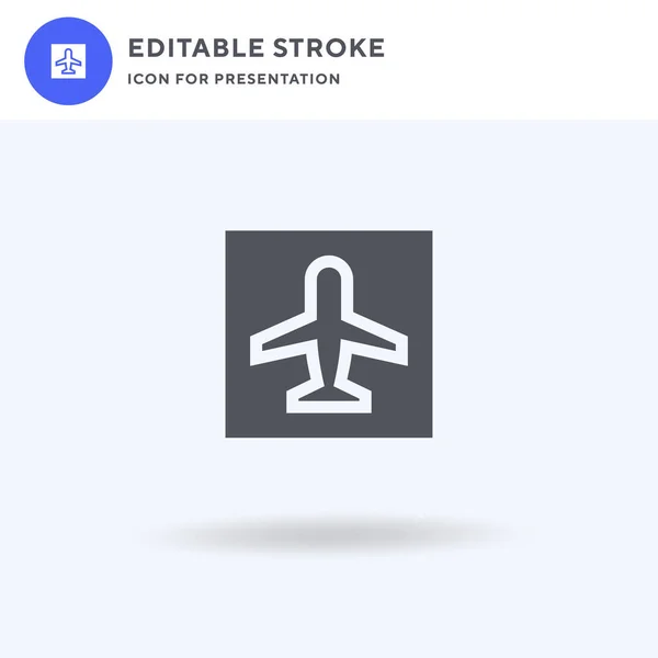 Vector Icono Aeropuerto Signo Plano Lleno Pictograma Sólido Aislado Blanco — Vector de stock