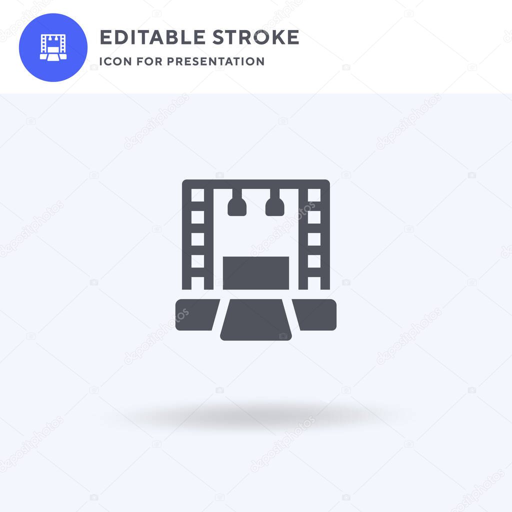 Stage icon vector, filled flat sign, solid pictogram isolated on white, logo illustration. Stage icon for presentation.