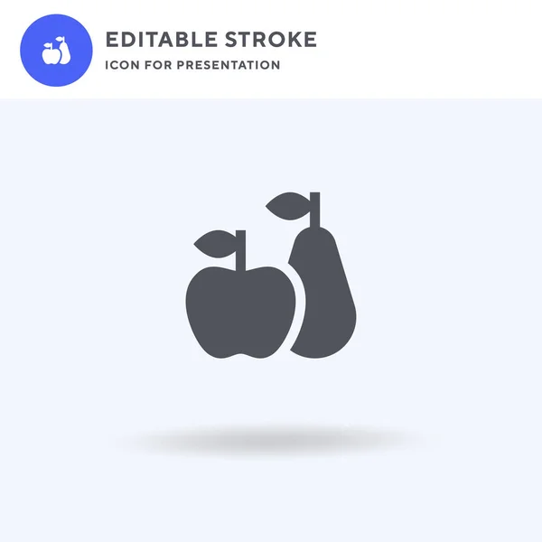 Icono Apple Vector Lleno Signo Plano Pictograma Sólido Aislado Blanco — Vector de stock