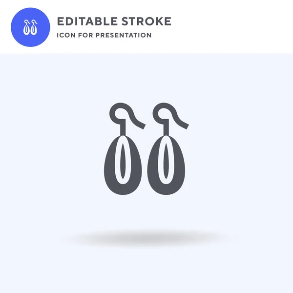 Pendientes Vector Icono Signo Plano Lleno Pictograma Sólido Aislado Blanco — Vector de stock