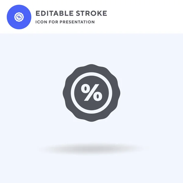 Korting Icoon Vector Gevuld Plat Teken Solide Pictogram Geïsoleerd Wit — Stockvector