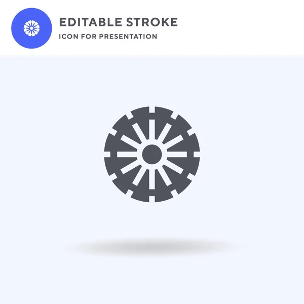 Dharma Wheel Icon Vektor Gefülltes Flaches Zeichen Solides Piktogramm Auf — Stockvektor