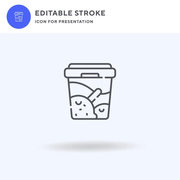 Icono Helado Vector Signo Plano Lleno Pictograma Sólido Aislado Blanco — Vector de stock