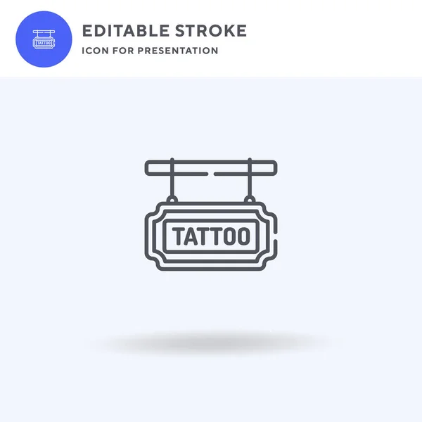 Tattoo Studio Icon Vector Sinal Plano Preenchido Pictograma Sólido Isolado —  Vetores de Stock