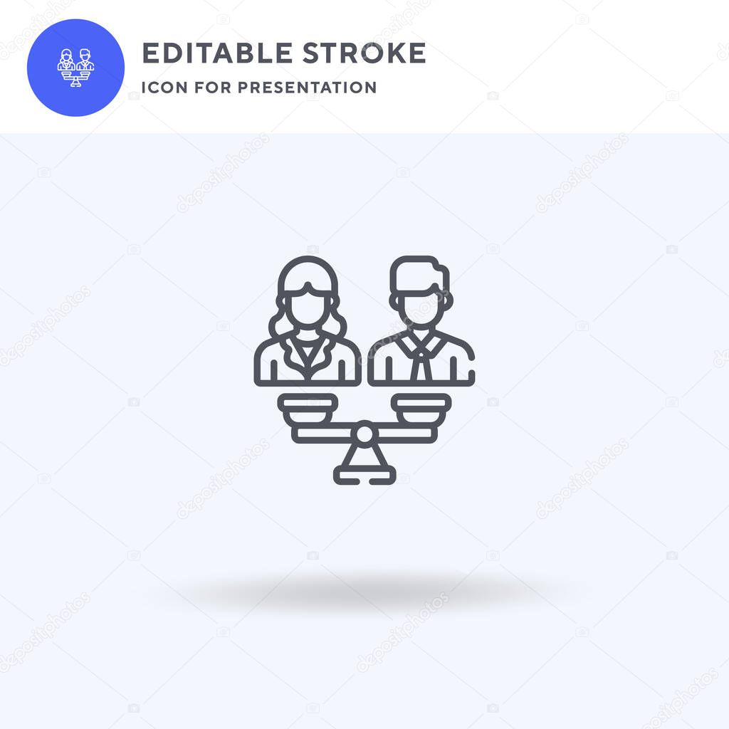 Equality icon vector, filled flat sign, solid pictogram isolated on white, logo illustration. Equality icon for presentation.