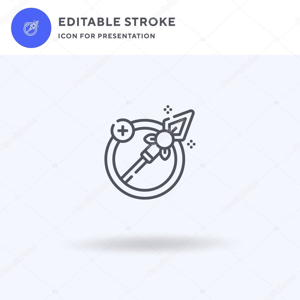 Spear icon vector, filled flat sign, solid pictogram isolated on white, logo illustration. Spear icon for presentation.