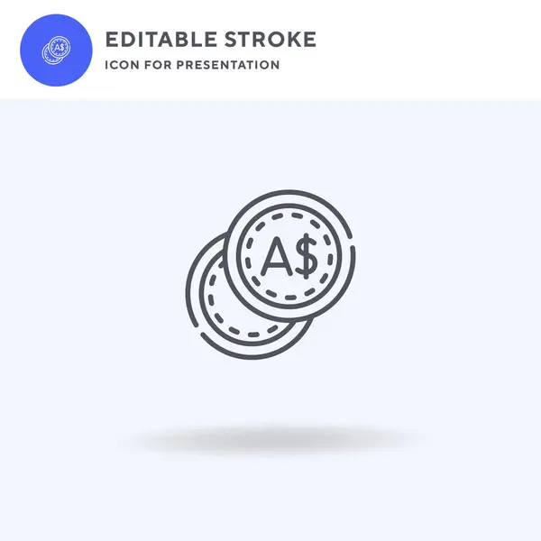 Vetor de ícone de moeda, sinal plano preenchido, pictograma sólido isolado em branco, ilustração do logotipo. Ícone de moeda para apresentação. — Vetor de Stock