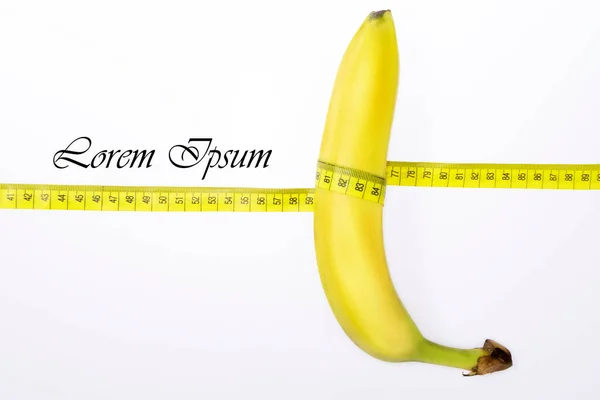 体带测量和香蕉 — 图库照片