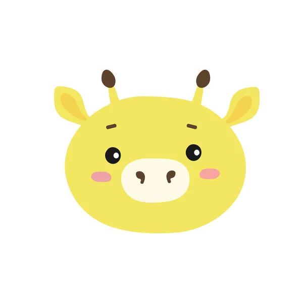 Vektor Illustration Des Gesichts Einer Lustigen Giraffe Gelbes Tropisches Und — Stockvektor