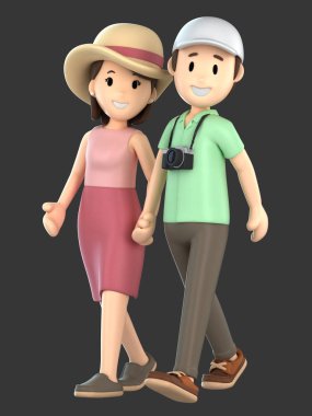 3d render birkaç yürüyüş