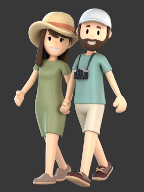 3d render birkaç yürüyüş