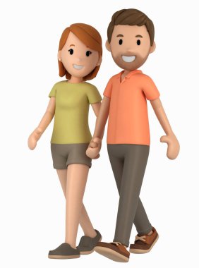 3d render birkaç yürüyüş