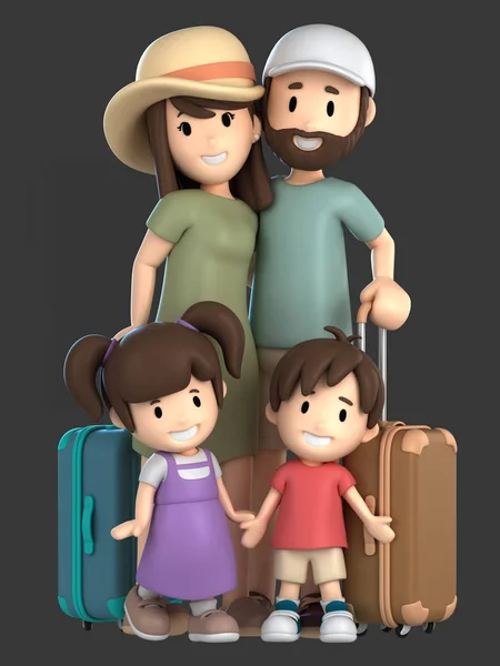 Rendering Una Famiglia Vacanza — Foto Stock