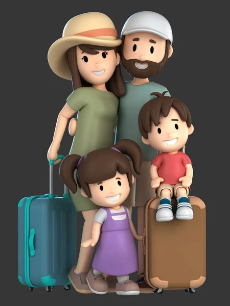 Rendering Una Famiglia Vacanza — Foto Stock