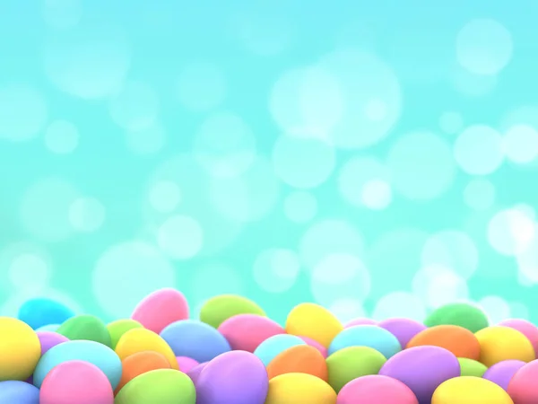 다채로운 그린된 부활절 달걀의 렌더링 — 스톡 사진