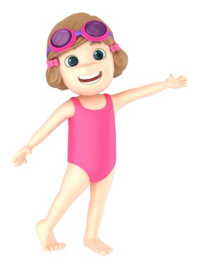 Mayo ve bir şey sunmak gözlük takan bir çocuğun 3D render